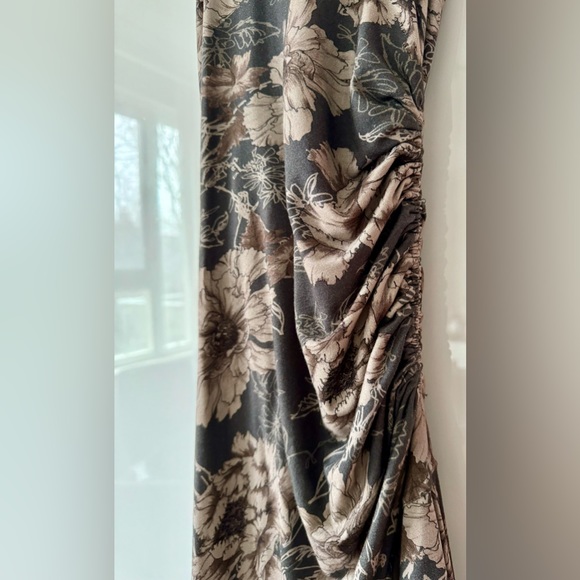 NWT Size XS- Daily Practice Anthropologie Printed Ruched Asymmetrical-Hem Dress - Picture 12 of 16